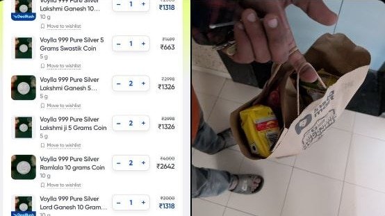 एक एक्स यूजर ने दावा किया कि स्विगी ने चांदी के सिक्के की डिलीवरी में दो बार गड़बड़ी की.(X/@DealsDhamaka)