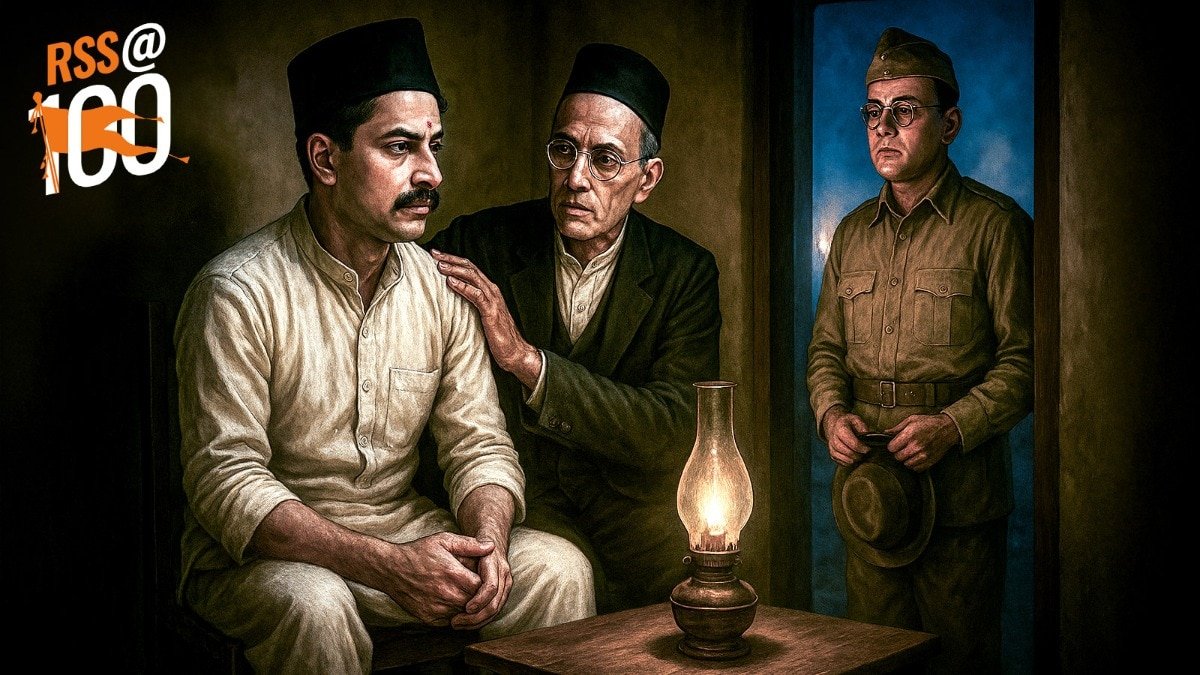 बोस और सावरकर दोनों ही नेता हेडगेवार के पास सशस्त्र विद्रोह का प्रस्ताव लेकर आए थे.  (Photo: AI generated)