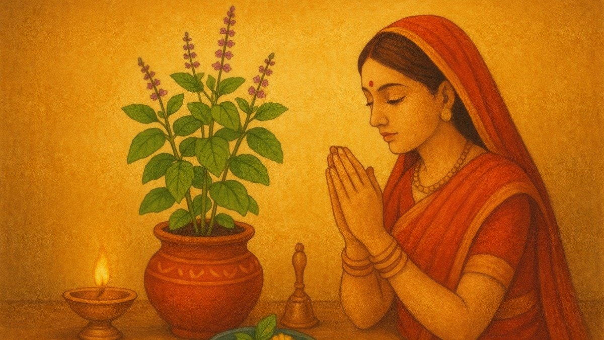 देवउठनी एकादशी 2025 तुलसी उपाय (Photo: AI Generated)
