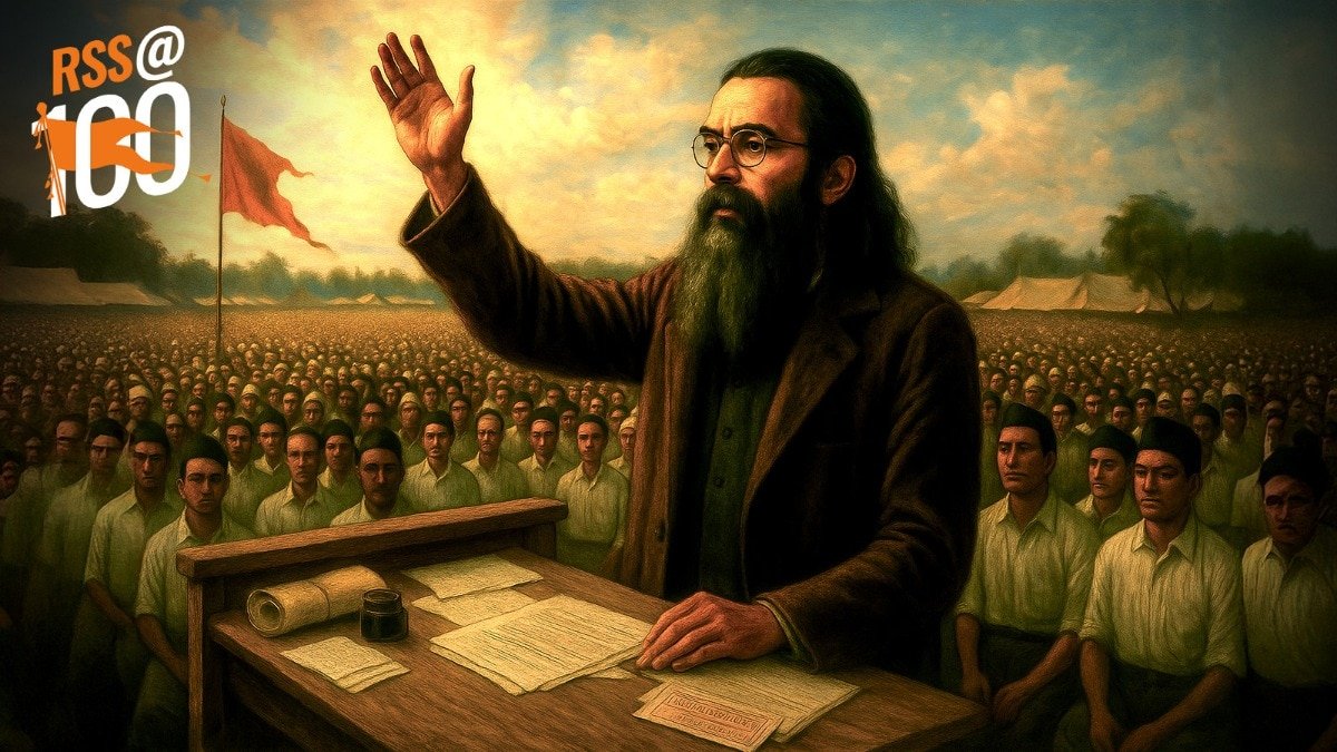 स्वामी अखंडानंद ने जब गोलवलकर को दीक्षा देने के लिए हामी भरी तो उनकी आंख भर आई.  (Photo: AI generated)