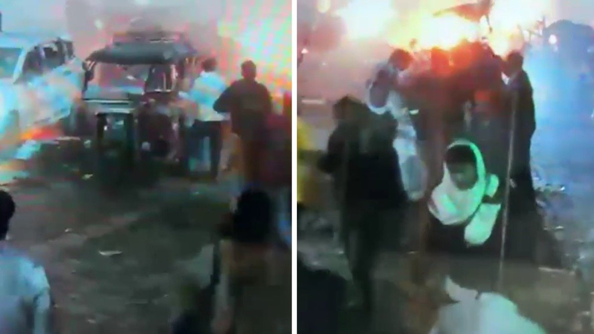 लाल किले पर 10 नवंबर को हुए धमाके का नया वीडियो फुटेज सामने आया है (Photo- Screengrab/ITG)