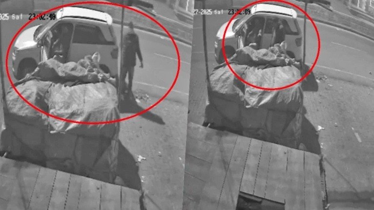 मुजफ्फरनगर में कार सवार ने सब्जी चुराई (Photo- Screengrab)