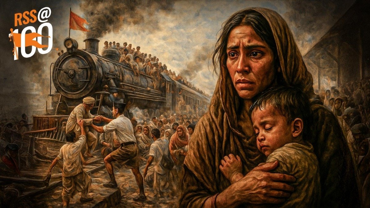 संघ के स्वयंसेवक 1947 में लोगों की मदद में जुटे रहे. (Photo: AI generated)