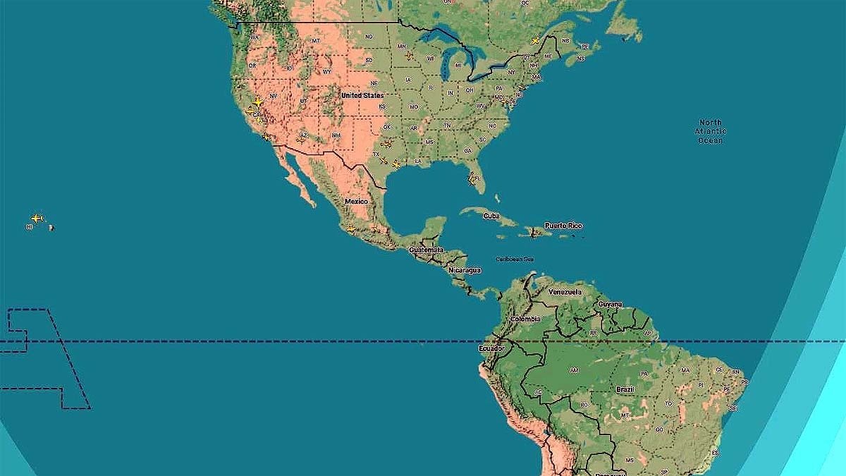 फ्लाइट रडार पर हमले के वक्त अमेरिकी सैन्य विमान दिखाई नहीं दे रहे थे. (Photo:X/FlightRadar24)